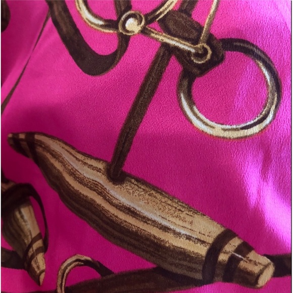 RALPH LAUREN Rare Pink Equestrian Horse Bit Stirrup Beautiful Luxury Blouse Sm - Picture 13 of 15